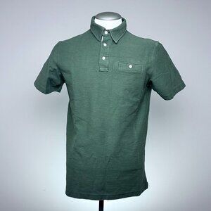 JACHS New York Button-Down Collar Polo S Olive Green Cotton Spandex